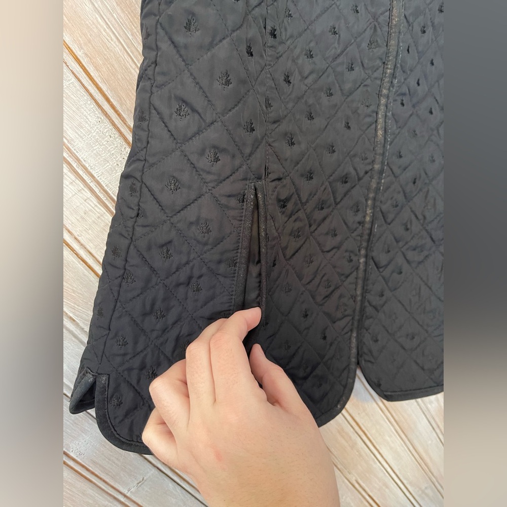 Tabi beautiful embossed embroidered maple leaf black & brown vest jewel zipper - Picture 6 of 11